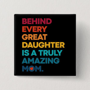 Nice Design Expression Text for Mother's Day Butto 15 Cm Square Badge
