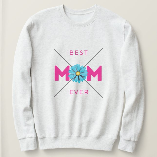Nice Design Text Love You Mum With Heart  Sweatshirt (Design Front)