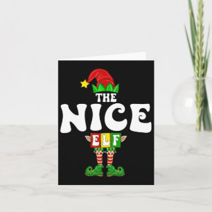 Nice Elf Family Christmas Matching Pyjamas Elf Squ Card