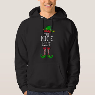 Nice Elf Matching Family Christmas Party Pajama Hoodie