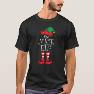 Nice Elf Matching Family Christmas Py Pajama Nice  T-Shirt
