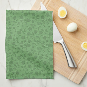 Nice Floral Green Tea Towel