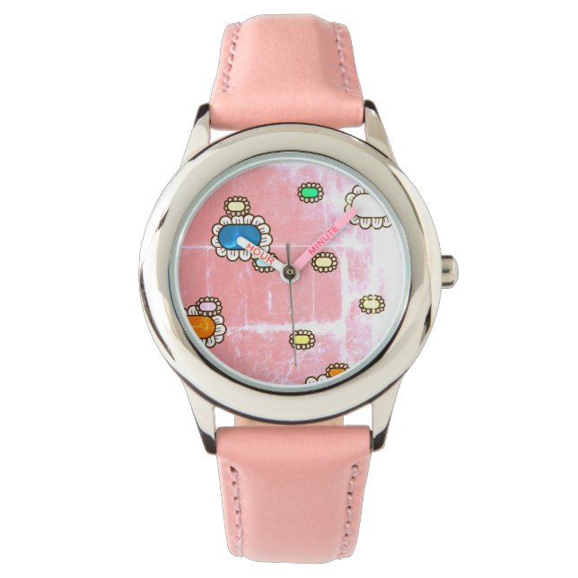 nice flower clock watch (Front)