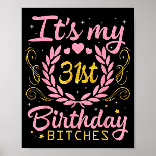 Nice flowers and hearts 31st birthday happy poster
