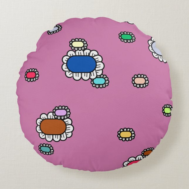 nice flowers round cushion (Front)