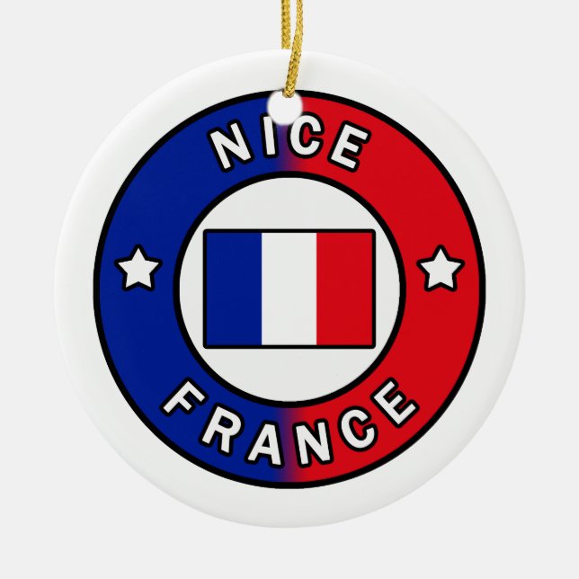 Nice France Ceramic Tree Decoration (Front)