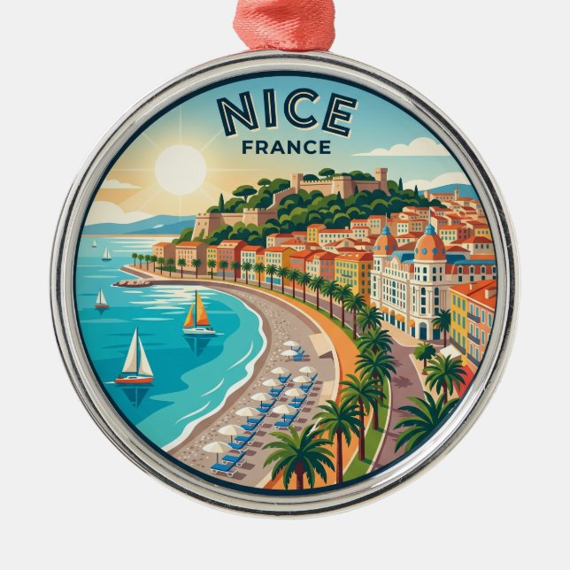 Nice France Metal Tree Decoration (Front)