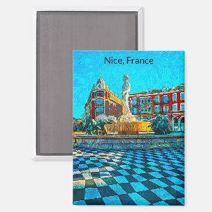 Nice France Place Massena Oil Paint Magnet