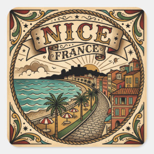 Nice France Square Sticker