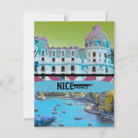 Nice France Travel Postcard, Nice Postcard, Nice F