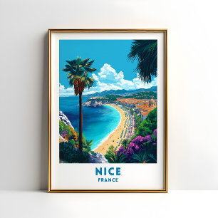Nice France Travel Poster Wall Art