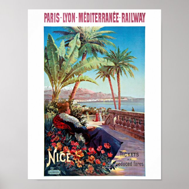 Nice, France Vintage Poster Restored (Front)