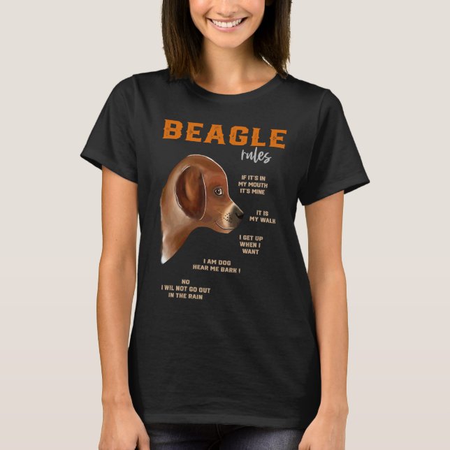 Nice fun rules for the owner of a Beagle T-Shirt (Front)