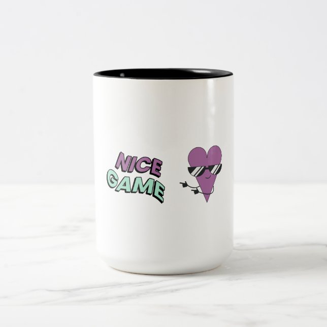 Nice Game Gaming Heart Ceramic Mug (Center)