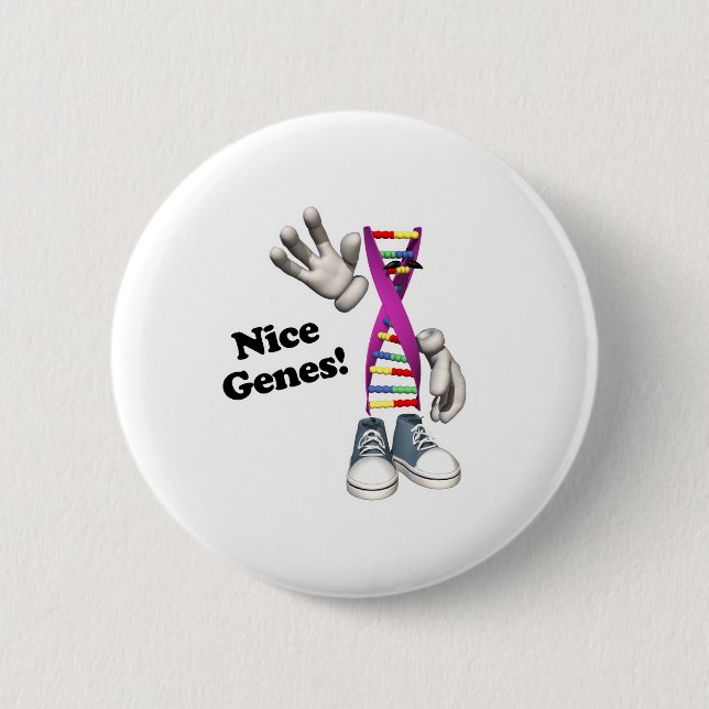 Nice Genes Funny DNA 6 Cm Round Badge (Front)