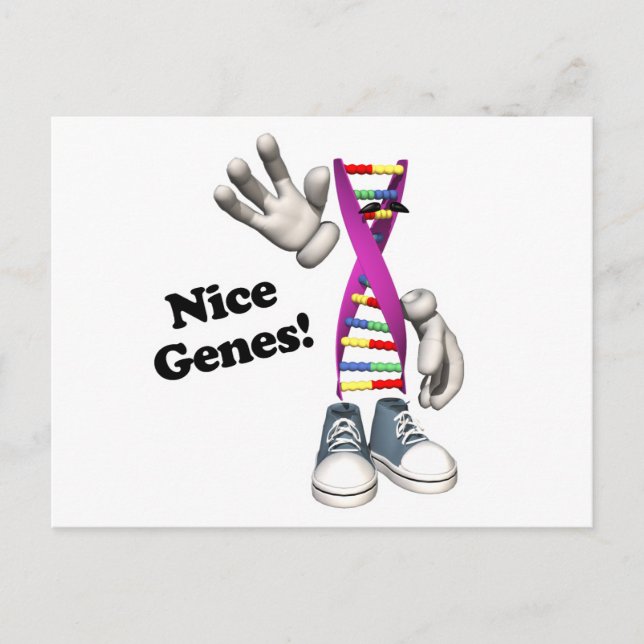 Nice Genes Funny DNA Strip Character Postcard (Front)