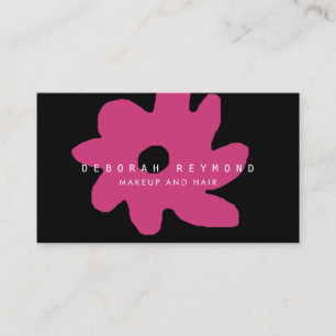 nice & graphic feminine fuchsia pink flower beauty business card