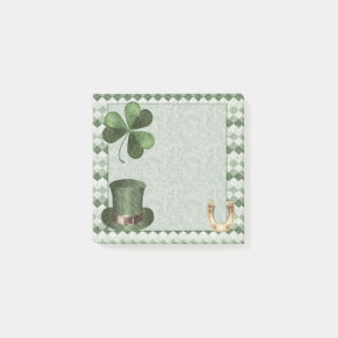 Nice Green Lucky Symbols Charcoal Drawing Post-it Notes