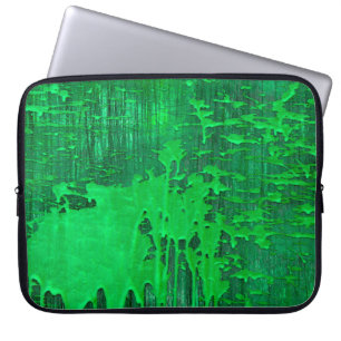 Nice green old surface with paint drips texture - laptop sleeve