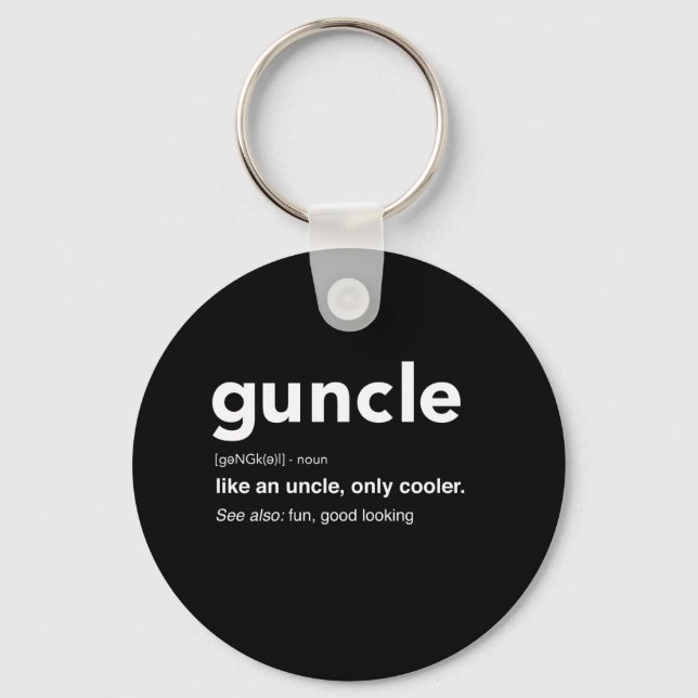 Nice Guncle Definition Print Key Ring (Front)