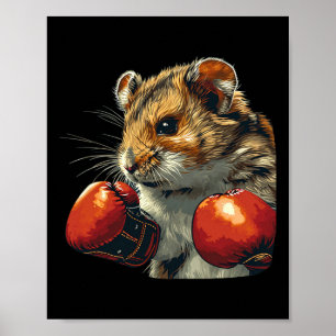 Nice Hamster Boxer Costume With Boxing Gloves For  Poster