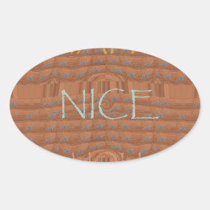 Nice Happy Kenya Red  Zebra Hakuna Matata motif De Oval Sticker