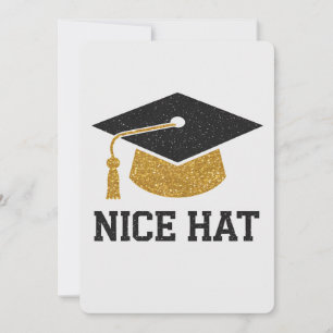 Nice Hat Graduation High School College University Invitation
