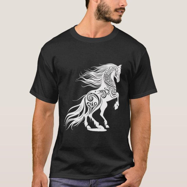 Nice Horse Vector Wild Animal Sport Riding Fan Lov T-Shirt (Front)