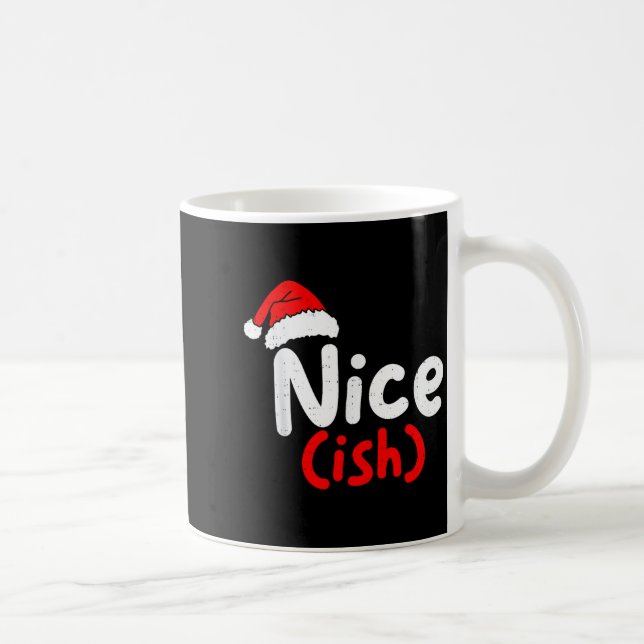 Nice (ish) Naughty Angel Funny Christmas List Fami Coffee Mug (Right)