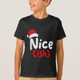 Nice (ish) Naughty Angel Funny Christmas List Fami T-Shirt