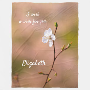 Nice Japanese Apricot Flower Fleece Blanket