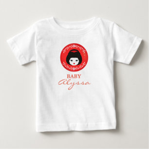 Nice Japanese Doll Face Name in Red Baby T-Shirt
