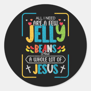 Nice Jesus Teen Fun Christian Jelly Bean Candy Lov Classic Round Sticker
