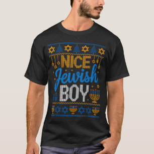 Nice Jewish Boy Hanukkah Menorah Dreidel Ugly Swea T-Shirt