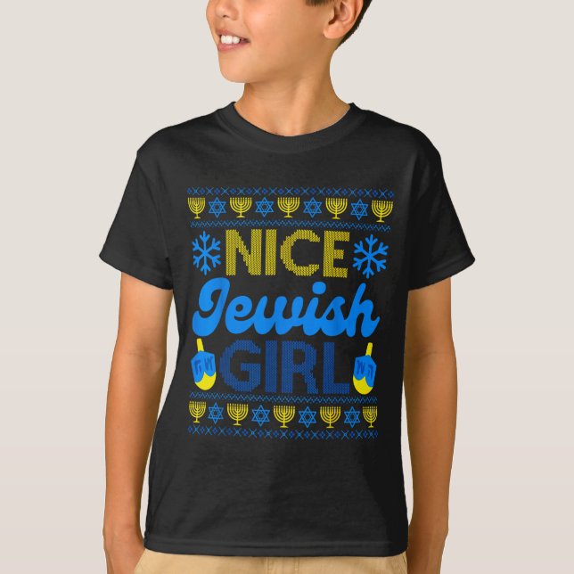 Nice Jewish Girl Ugly Happy Hanukkah Sweater Chanu (Front)