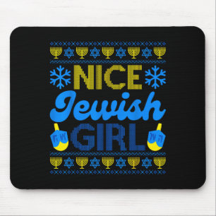 Nice Jewish Girl Ugly Happy Hanukkah Sweater Chanu Mouse Pad