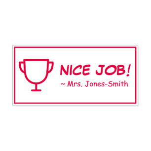 "NICE JOB!" Commendation Rubber Stamp