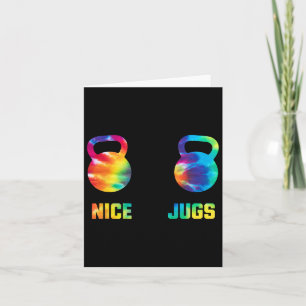 Nice Jugs Funny Kettlebell Breast Gym Humour Tie D Card