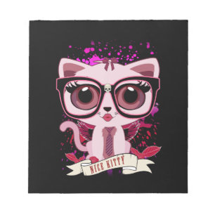 Nice Kitty - Black & PInk Notepad
