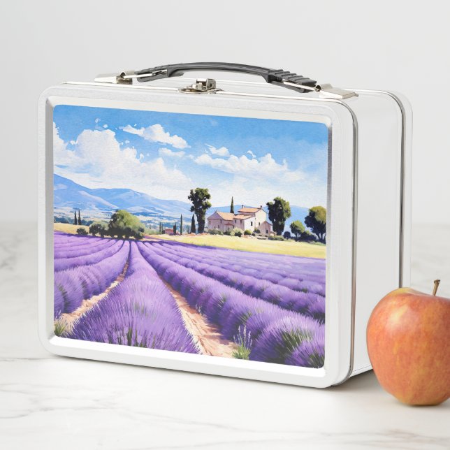 Nice lavender field metal lunch box (In Situ)