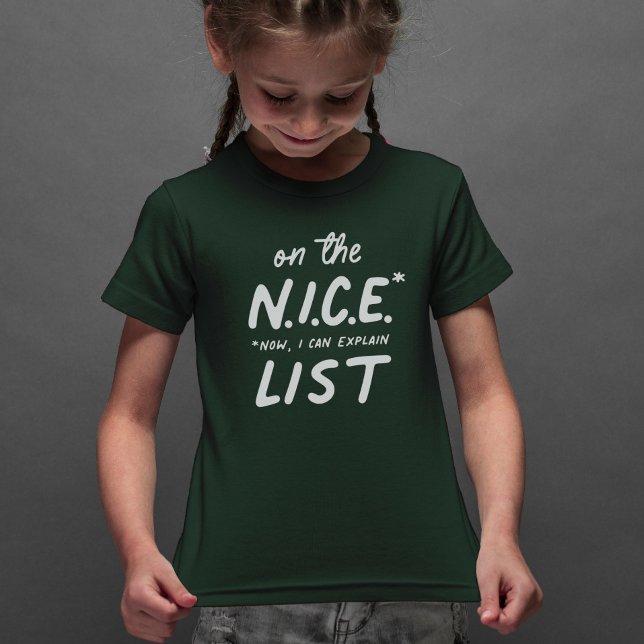 Nice list cute funny Christmas kids' T-Shirt (Creator Uploaded)