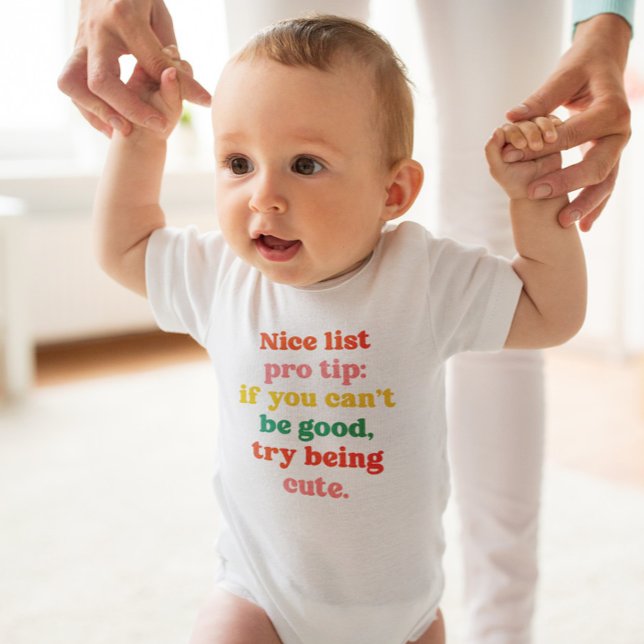 Nice list cute funny colourful Christmas Baby Bodysuit (Creator Uploaded)