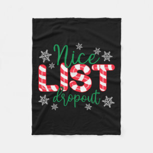 Nice List Dropout Christmas Pyjamas Matching Coupl Fleece Blanket
