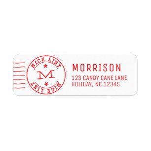 Nice List Monogram Red