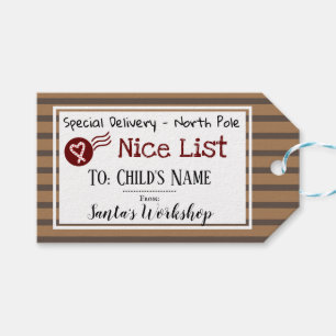Nice List Personalised Santa Message Gift Tag