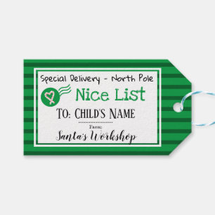Nice List Personalised Santa Message Gift Tag