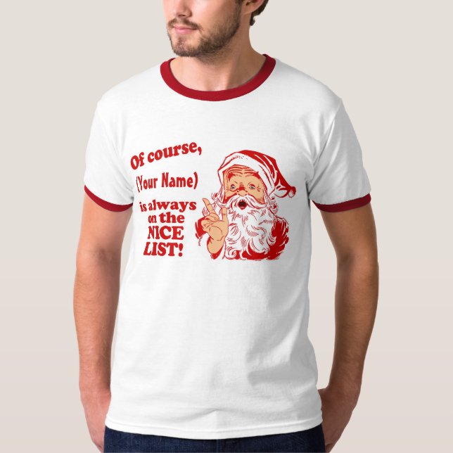 Nice List Personalised T-Shirt (Front)