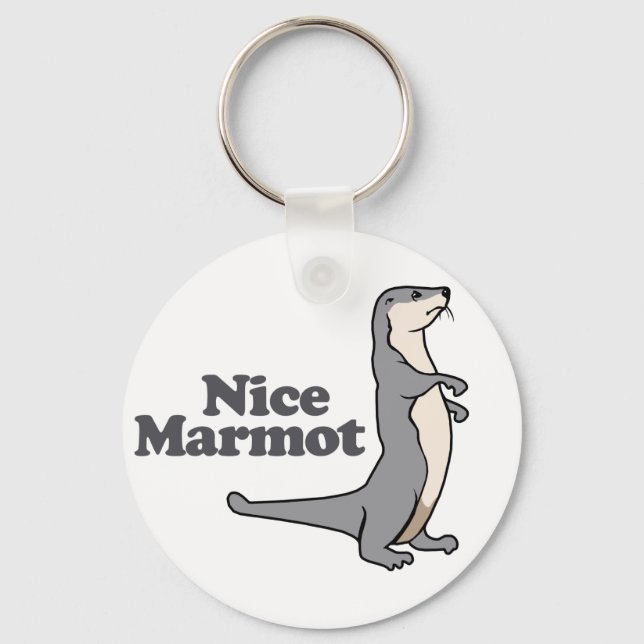 Nice Marmot ferret Key Ring (Front)