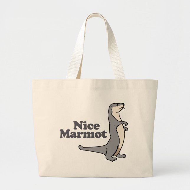 Nice Marmot ferret Large Tote Bag (Front)