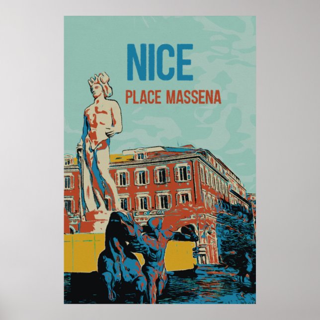 Nice Massena Square illustration France Poster (Front)